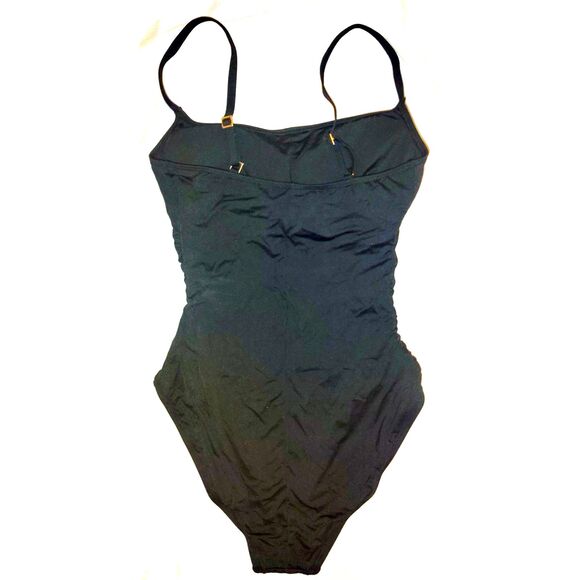 NWT La Blanca Island Goddess 1 Piece Swimsuit Size 8 Black UPF 50 Beach Pool - Picture 3 of 8